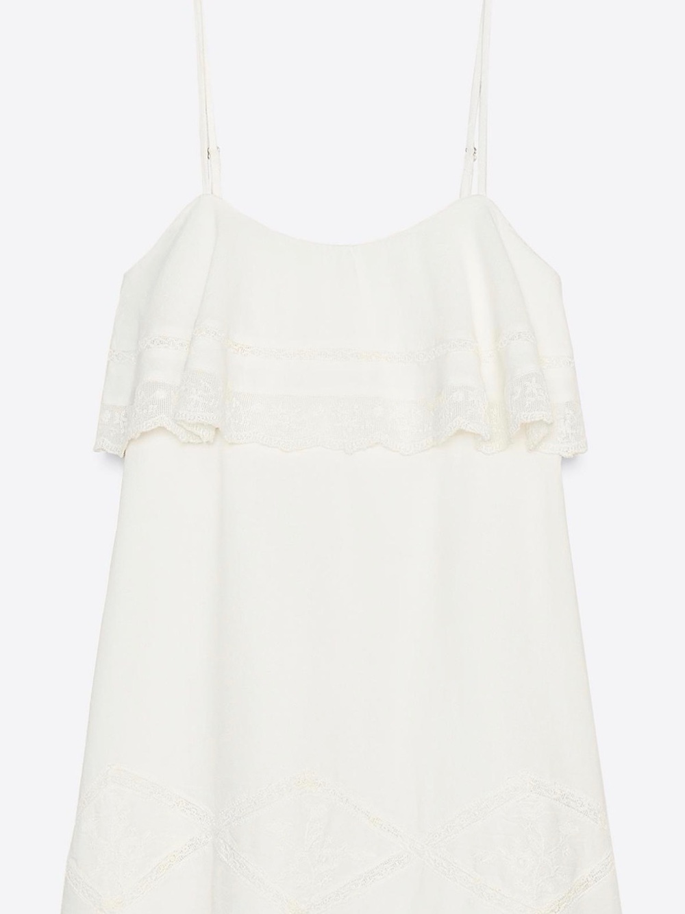 Zara White Ruffle Mini Dress